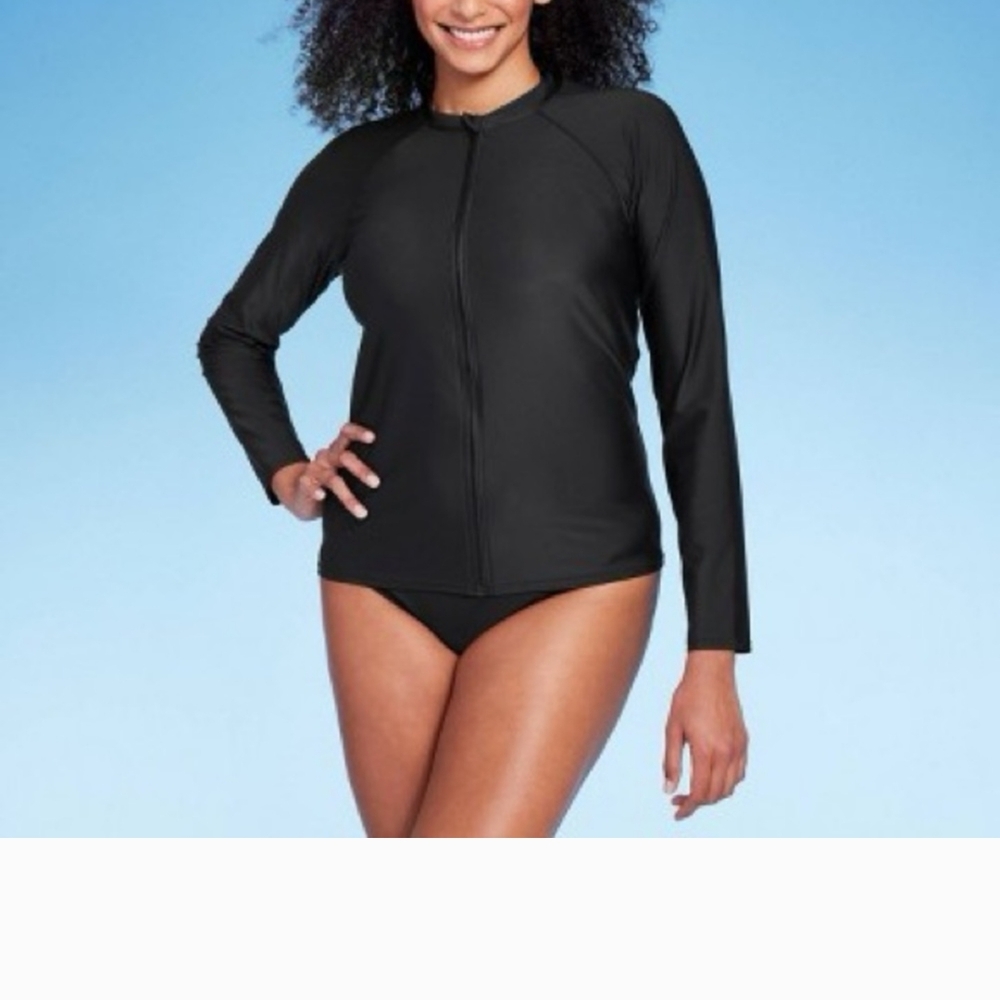 Kona Sol Black Swim Coverup with Long Sleeves Size large (12-14) - Picture 1 of 3